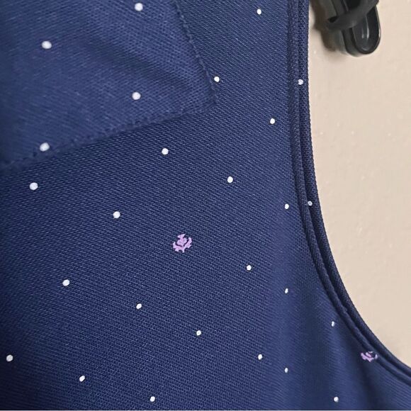 Lady Hagen Essentials Blue Print Sleeveless Collared Polo Shirt Size Medium - Picture 5 of 8